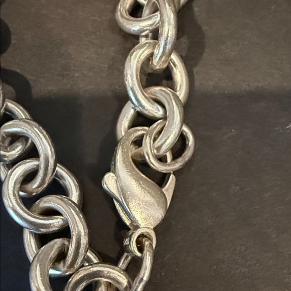 Tiffany & Co. Sterling Silver Heart Charm Chain Link Bracelet - Picture 5 of 8